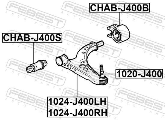 Front Left or Right Lower Ball Joint FEBEST 1020-J400