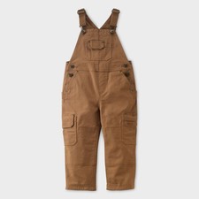 Duluth Kids' DuluthFlex Fire Hose Bib Overalls, Brown NEW WT NOT SHIP CA
