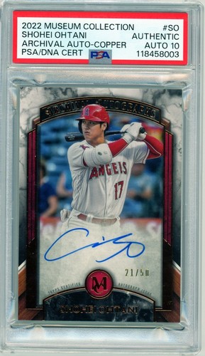2022 Topps Museum Collection Shohei Ohtani Archival Auto /50 Copper PSA Auth 10