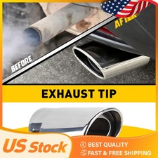 Car Rear Exhaust Pipe Tail Muffler Round Tip Chrome Stainless Accessories Steel