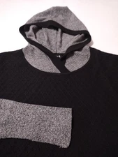 SMARTWOOL Men's Pullover Wool Blend (M) Black Patterned HOODIE