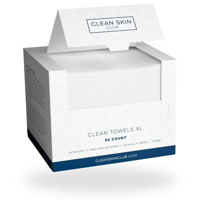 Clean Skin Club Clean Towel Gesichtstuch XL, 100% USDA Zertifizierte Dermatologi