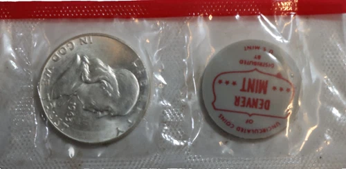 1963 D Franklin Half Dollar Gem BU Sealed in original plastic with Mint Chip