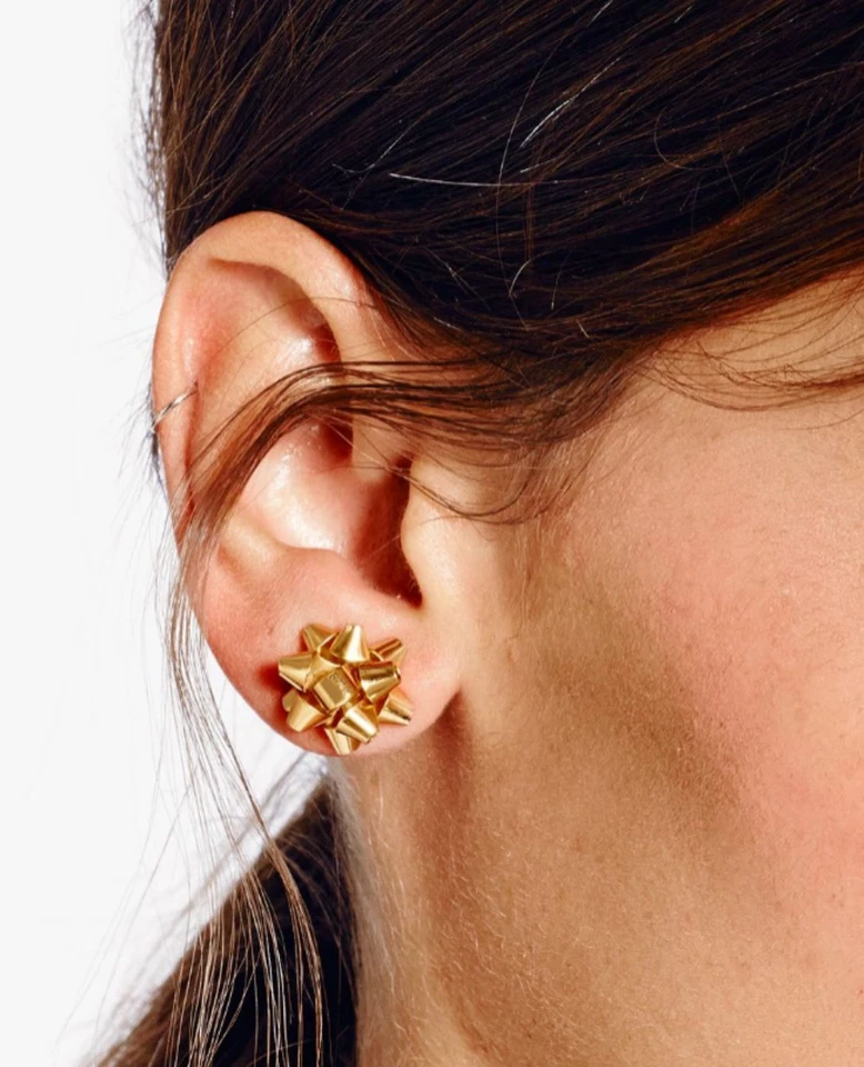 14 kt Gold ✦ Kate Spade NY ✦ Bourgeois Bow Earrings Gift Box BIRTHDAY! AUTHENTIC - Image 2 of 4