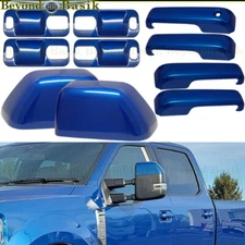 2017-2021 Ford F250-F550 4Door Handles+Door Bowls+Mirror COVERS E7 VELOCITY BLUE