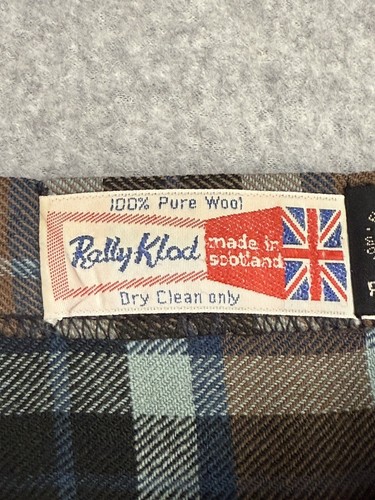 Rally Klod Skirt 100% Pure Wool Adjustable Size Vintage Made In Scotland - Picture 8 of 12