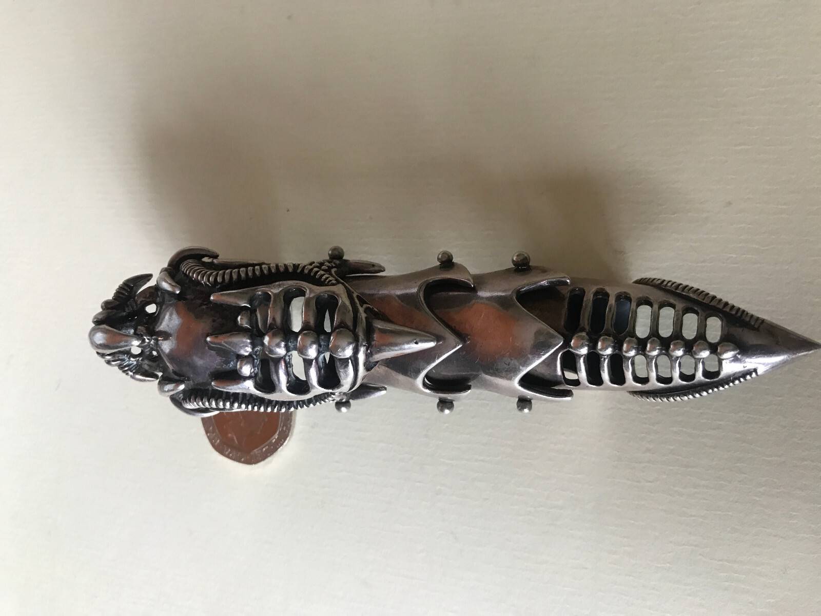 Solid Sterling Silver Armour Ring articulated ful… - image 6