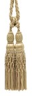 Pair of 10" Double Tassel Tieback Shell, Kasha, Ecru Beige - EL02