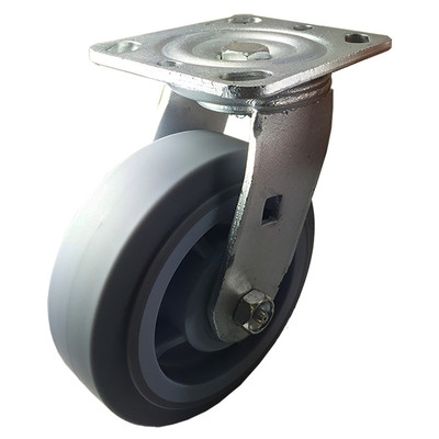 6'' x 2'' Heavy Duty Non-Marking Rubber Wheel Caster - Swivel  (Flat)