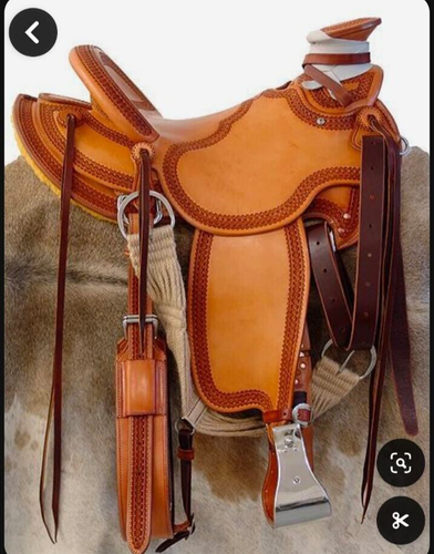 Sacoche de selle western en cuir pour cheval, selle en cuir