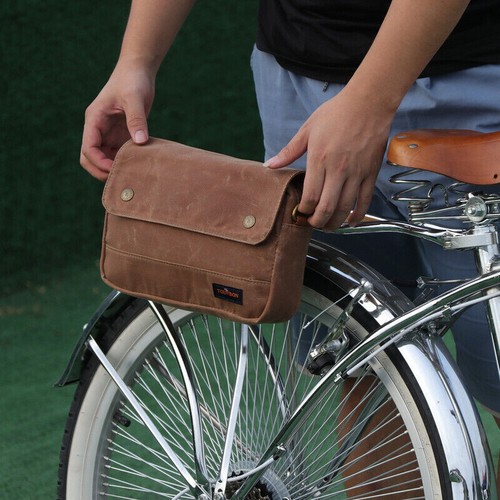 Tourbon Tela Cerata Manubrio Bici/Custodia Sella Telaio Bici Borsa Ciclismo - Foto 4 di 24