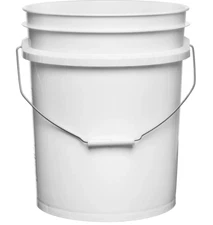 Food Grade 5 Gallon Made in USA Plastic Bucket with Screw on Lid - Pack of 2