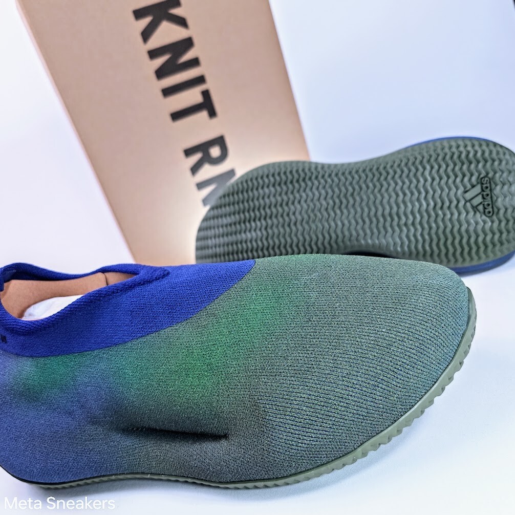 Adidas US 13.5 Men's Faded Azure Blue Green Slip On  Yeezy Knit RNR   FZ5907 New thumbnail 6