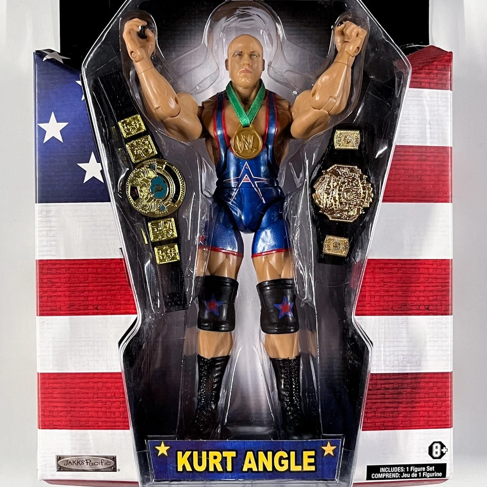 TNA Legends of the Ring KURT ANGLE Figura Personalizada Jakks Cuero Diecast Cinturón WWE Foto 2 de 4
