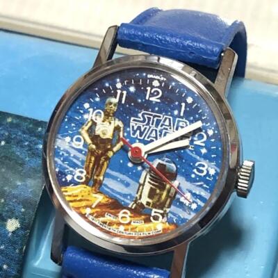 Star Wars Vintage Hand-wound Watch Bradley time Blue 1977 From JPN