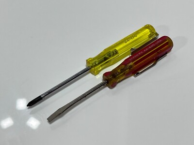 Stanley Tools USA MADE 2pc Pocket Mini Clip Screwdriver Set Lot, 64-840 & 64-170