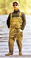 Waterfowl Wading Systems Mossy Oak Shadow Grass Habitat Camo Bootfoot Wader - 9