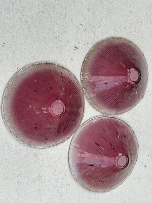 Lot of 3 Toltec Lighting Oxford Island Pendant  13'' wide Raspberry Crystal Glass