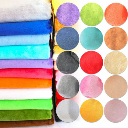 Solid Color Short Plush Velvet Fabric Polyester Material Super Soft Diy Handmade - Picture 1 of 23