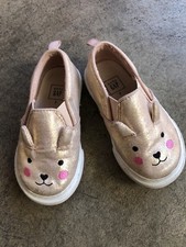 babyGap Rose Gold Toddler Girl Bunny Slip On Sneakers - Size 7