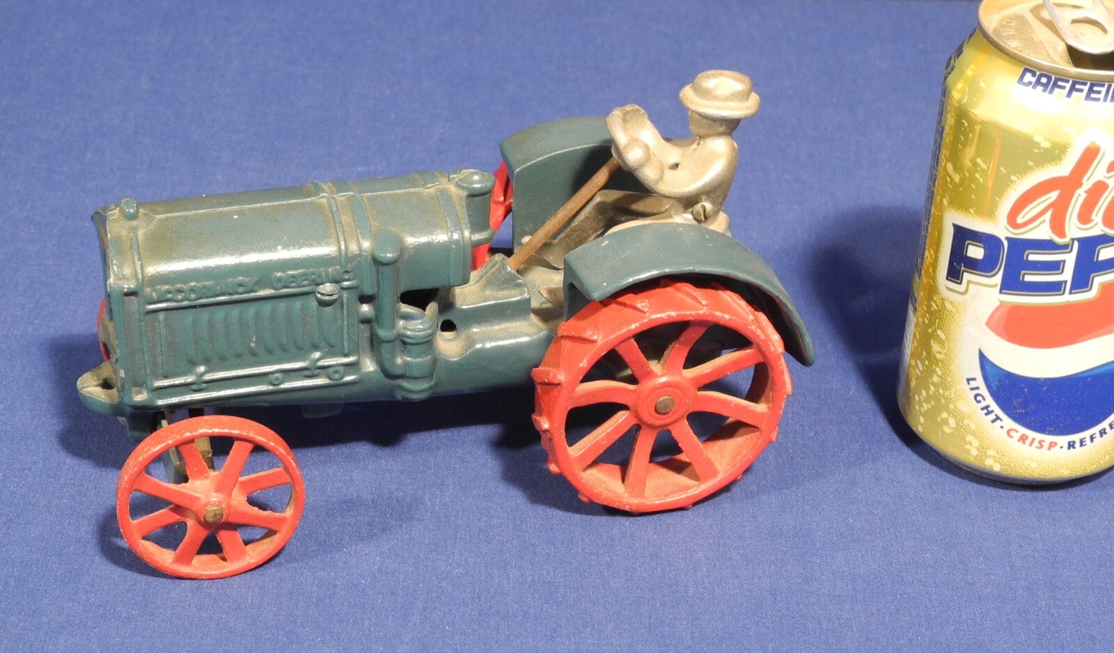 Vintage McCormick Deering Cast Iron Toy Tractor 4-1/4" Tall Excellent Condition
