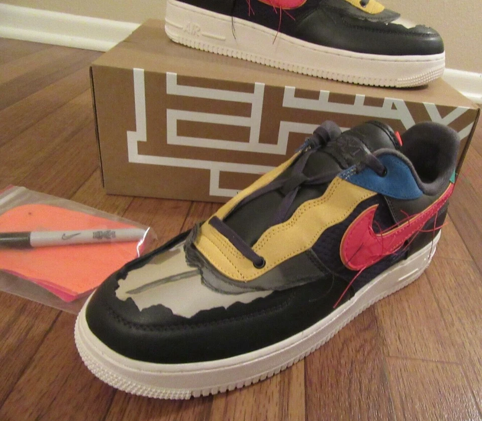 Nike Air Force 1 Low BHM Talla 11.5 Gris Humo Oscuro Pista Rojo CT5534 001 Nuevo en Caja Foto 3 de 4