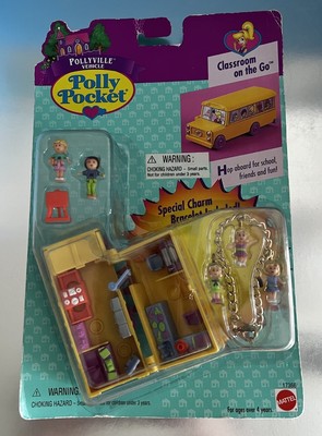Polly Pocket CLASSROOM On The GO 1986 Vintage Bluebird Toys NEW Charm BRACELET
