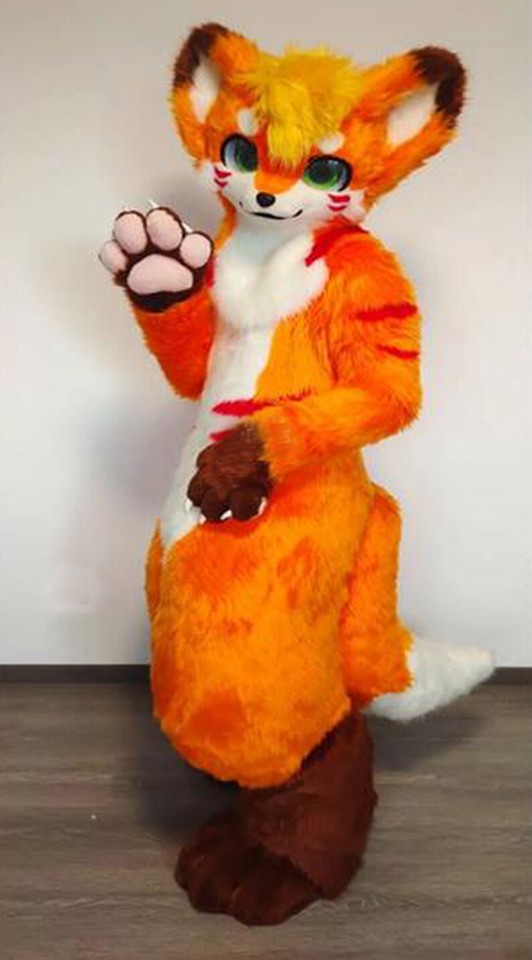 Mascotte Fursuit Husky Fox (tête + queue + chaussures