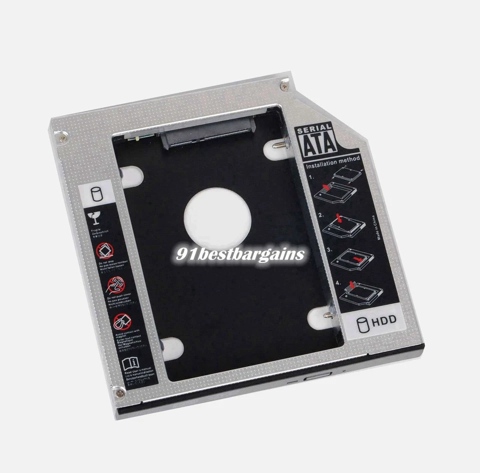 12.7mm SATA 2nd Hard Drive HDD SSD Caddy for HP Pavilion DV3 DV4 DV5 DV6 DV7 DV8 - Image 2 of 4