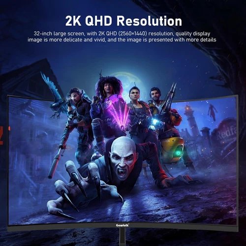 32 Inch Curved Gaming Monitor QHD (2560*1440) 2K 165Hz Computer Screen Frameless - Picture 4 of 7