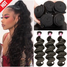 8"-30" 100 Unprocessed 8A Virgin Human Hair Extensions 3Bundles/300g Weave Weft