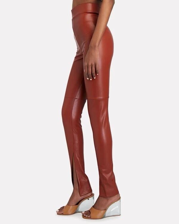 NWT ALIX NYC Carlisle High Waisted Faux Leather Pants in Paprika $245 size S - Image 3 of 4