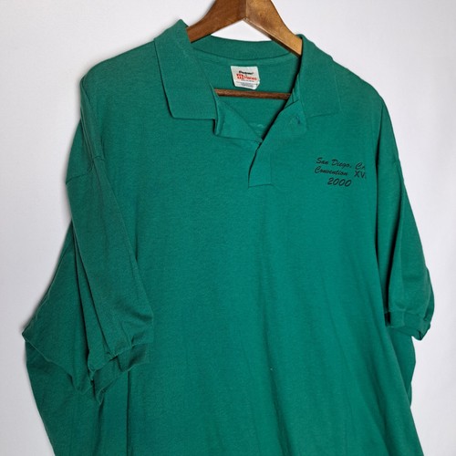 Vintage Narcotics Anonymous Polo Shirt Mens 2XL XXL Green S/S NA Hanes 2000 Y2K - Picture 8 of 19