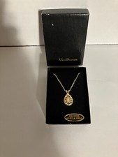Vintage Van Doran "Genuine Ruby & Opal" Pendant Gold Tone 18” Chain Original Box