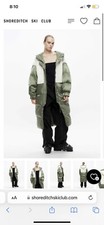 Shoreditch Ski Club Marlowe Shearling Parka Steel Xs Jacket Coat Skiing