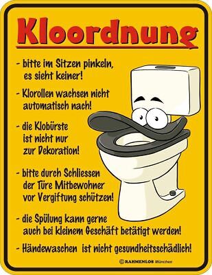 Wc Schild Fun Blechschild Geil Bedruckt Gepragt Klo Ordnung Kloordnung Ebay