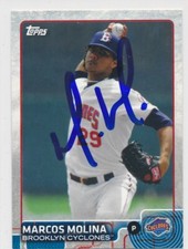 Marcos Molina Brooklyn Cyclones Autographed 2015 Topps Pro Debut Card #49