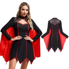 Womens Cosplay Costume Animal Fancy Dress Vampire Nightclub Bat Dress Up Party