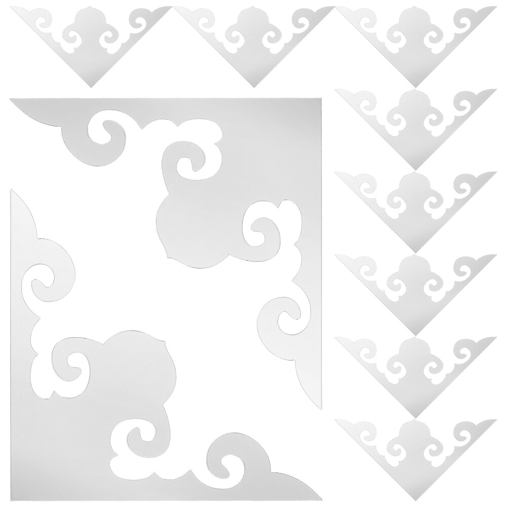 12-Piece Mirror Corner Stickers for Wall Decor and Living Room Accents