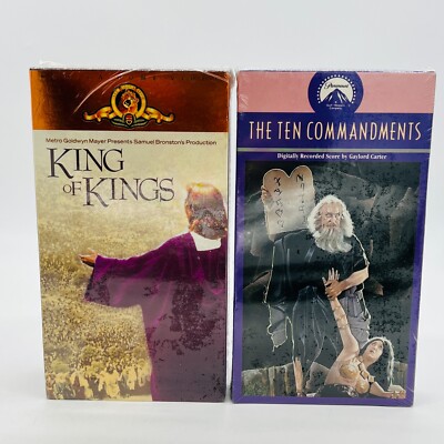 King of Kings & The Ten Commandments 2 Tape VHS LOT New/Sealed  Vintage 1988-89