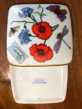 RARE 'GUCCI' GG PORCELAIN MULTI-COLORED BUTTERFLIES JEWELRY TRINKET BOX 10