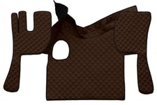 COPPIA TAPPETI + COPRICOFANO ECOPELLE MARRONE Volvo FH 2002-2012 MANUALE