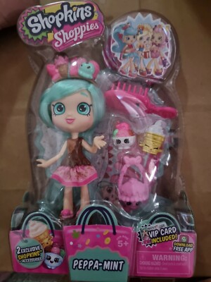 Shopkins Shoppies, Peppa Mint, Figure, Doll, 2014-15. RARE & LAST ONE!!