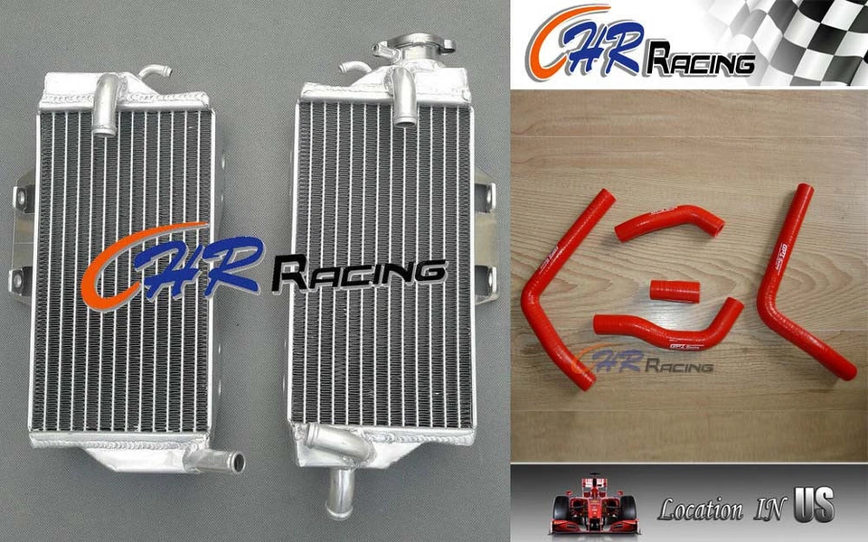 ALUMINUM RADIATOR& RED HOSE KIT FOR 2005 2006 2007 HONDA CR125 CR 125 R CR125R Foto 3 de 4
