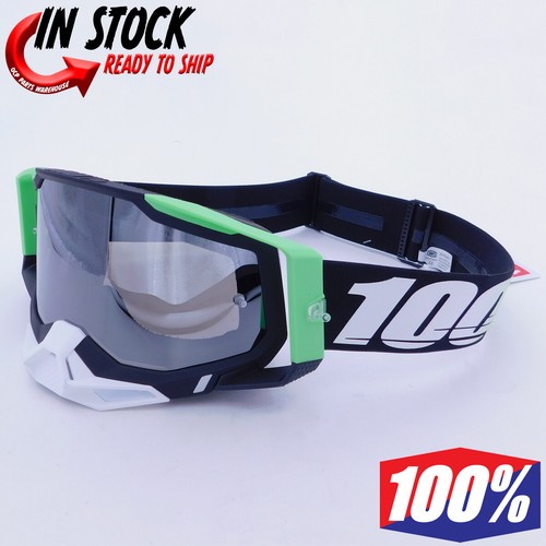 2022 100% RACECRAFT KALKUTA / MIRROR SILVER LENS MX MOTOCROSS ATV GOGGLES