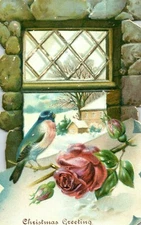 1880s Die Cut Embossed Christmas Victorian Card Jersey Coffee Dayton Spice P49