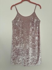 Victoria  s Secret Women's Crushed Velvet Pink Slip Spaghetti Straps Dress XS