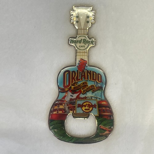 Hard Rock Cafe Classic Acoustic Guitar Orlando Magnetic Bottle Opener