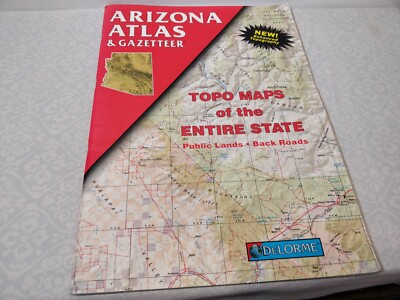 Arizona Atlas and Gazetteer DeLorme Topo Topographic Map of entire state