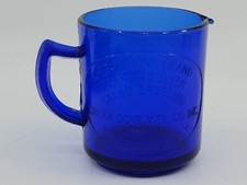 VTG Cream Dove Brand Peanut Butter Salad Dressing Cobalt Blue Measuring Cup USA